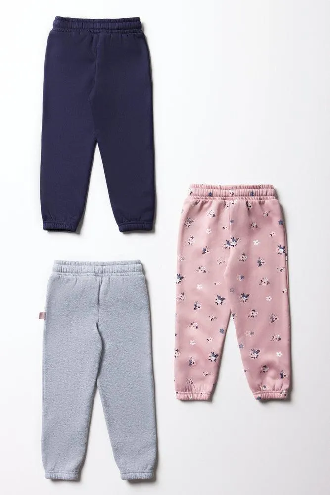 3 Pack Trackpants Pink, Navy & Grey