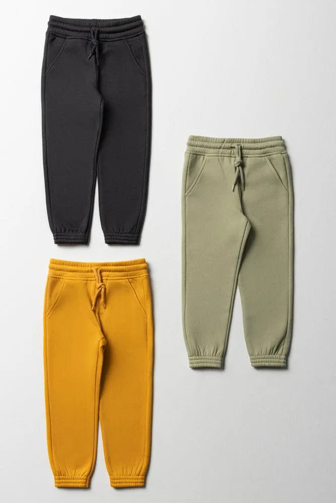 3 Pack Trackpants Yellow, Dark Grey & Light Green