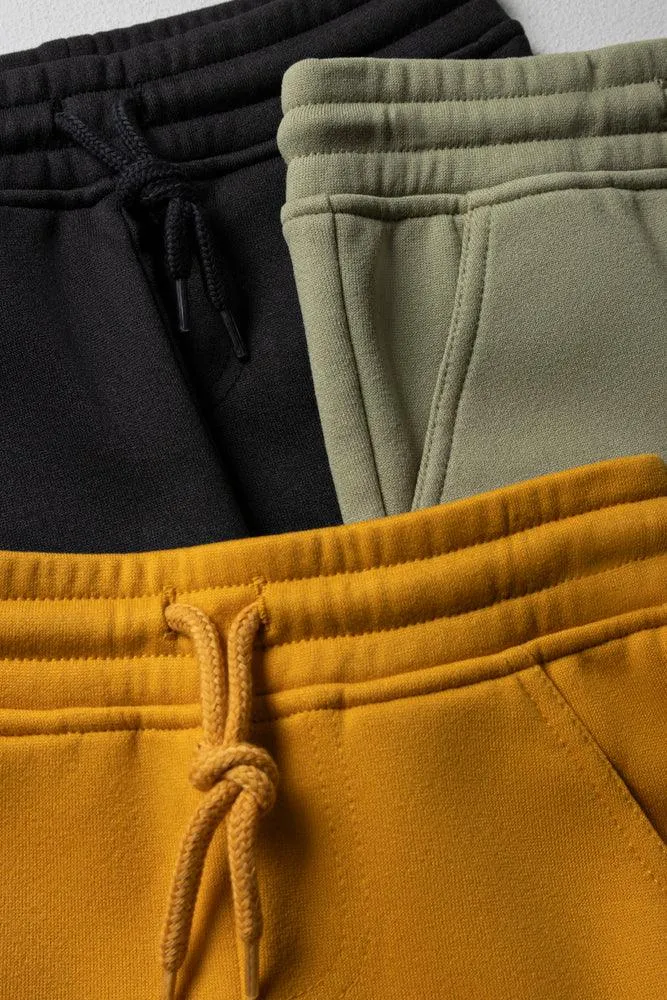 3 Pack Trackpants Yellow, Dark Grey & Light Green