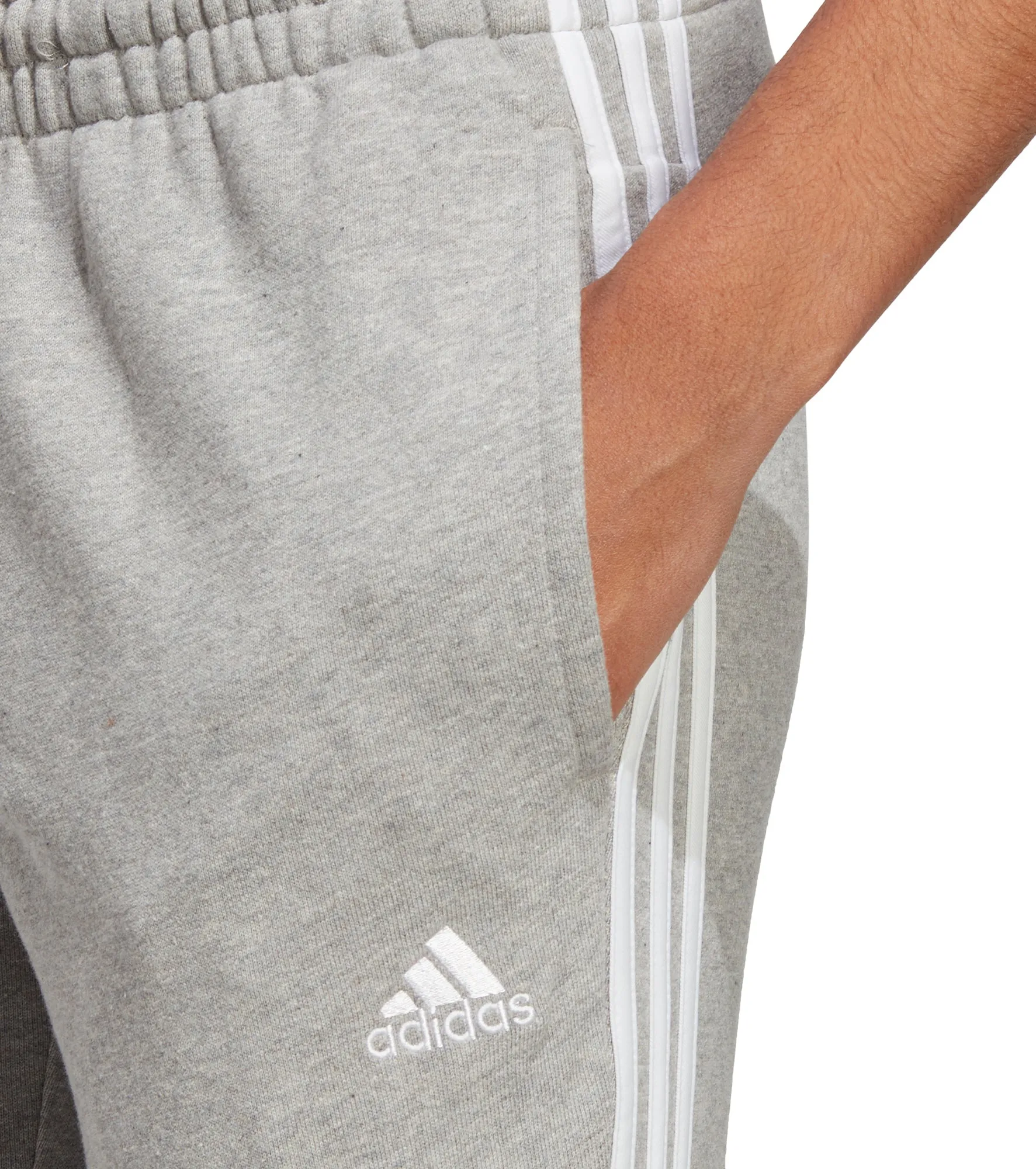 adidas Essentials 3 Stripes Womens Joggers - Grey