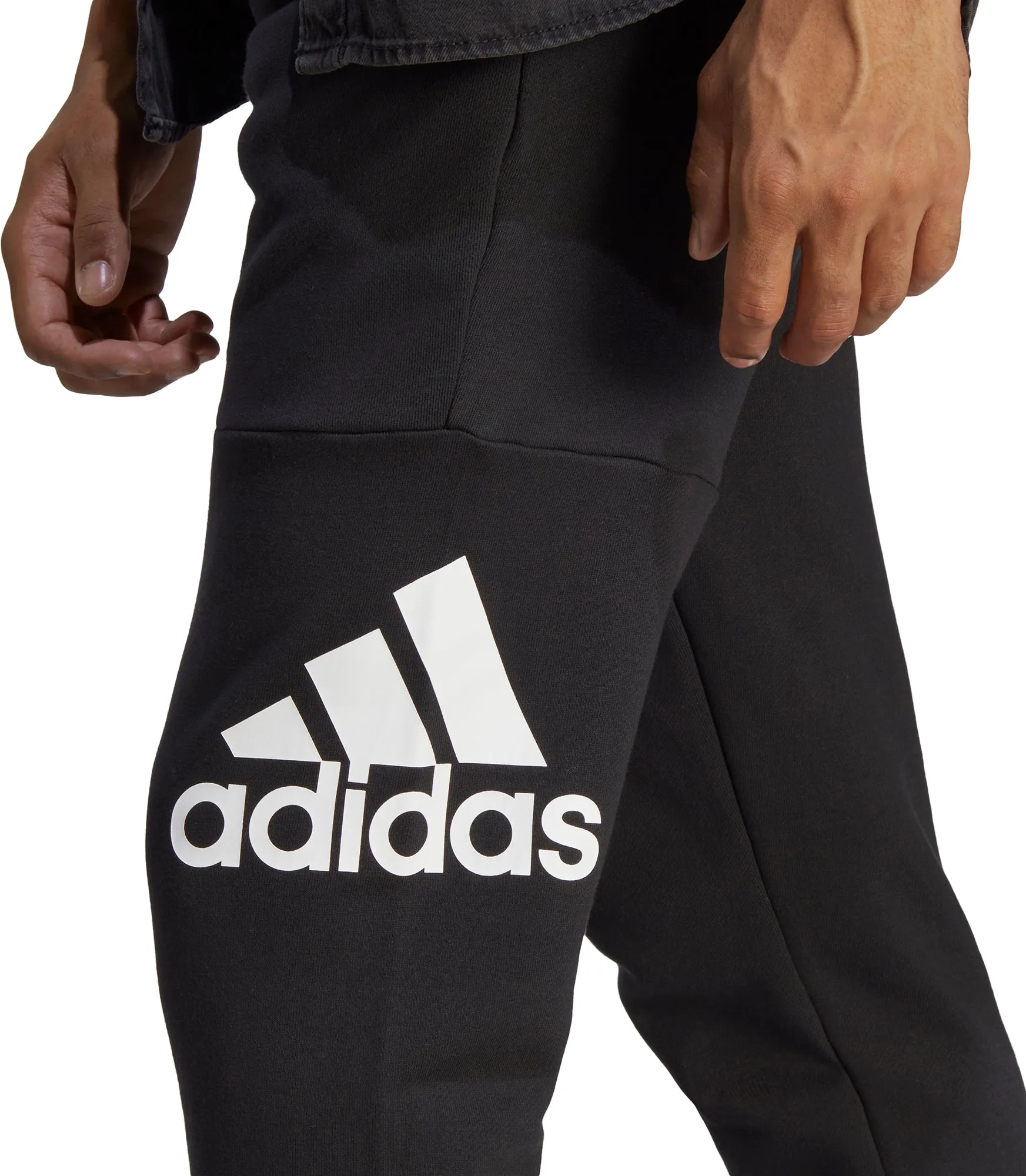 adidas Essentials Tapered Cuff Logo Mens Joggers - Black