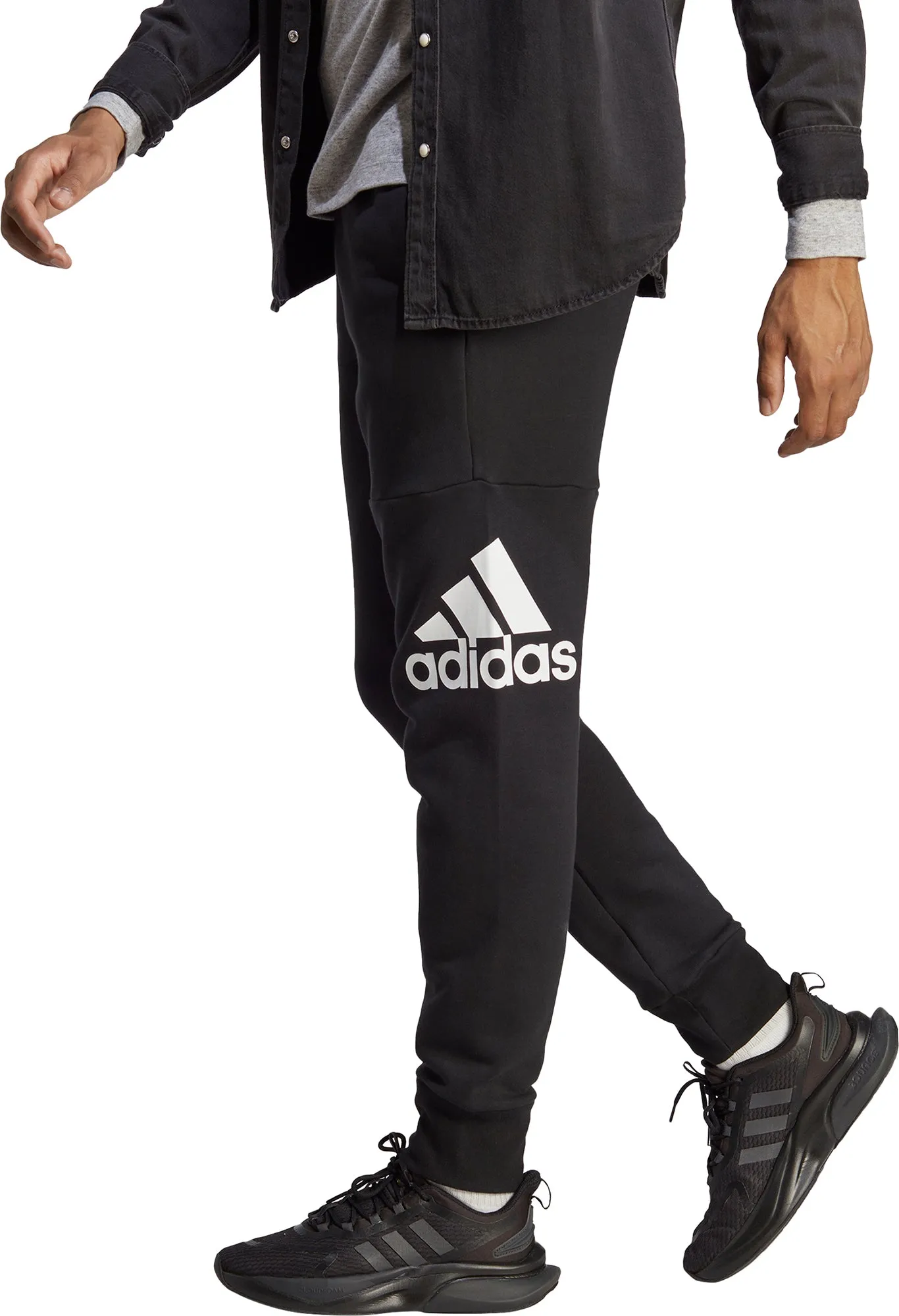 adidas Essentials Tapered Cuff Logo Mens Joggers - Black