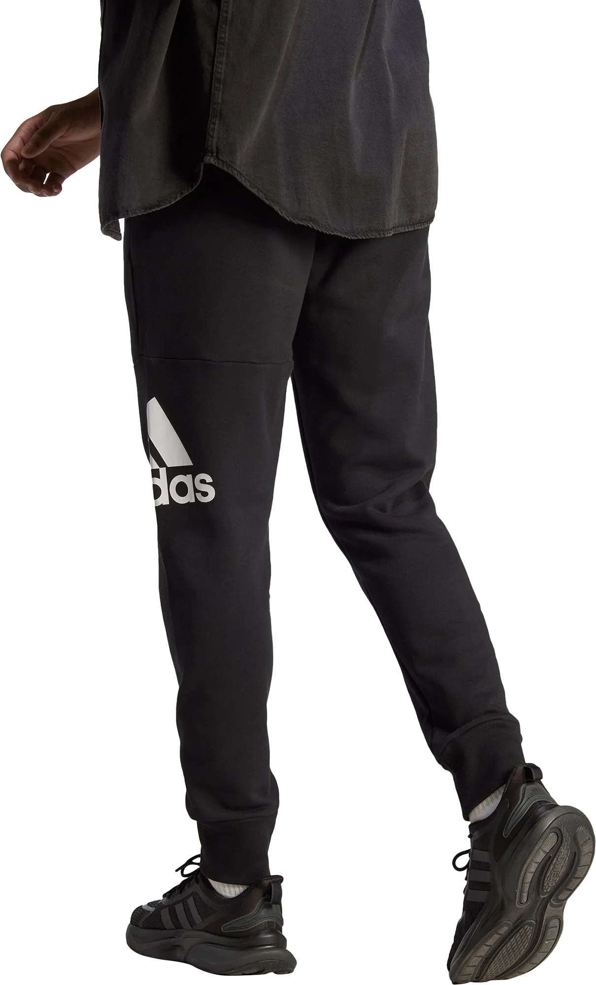 adidas Essentials Tapered Cuff Logo Mens Joggers - Black