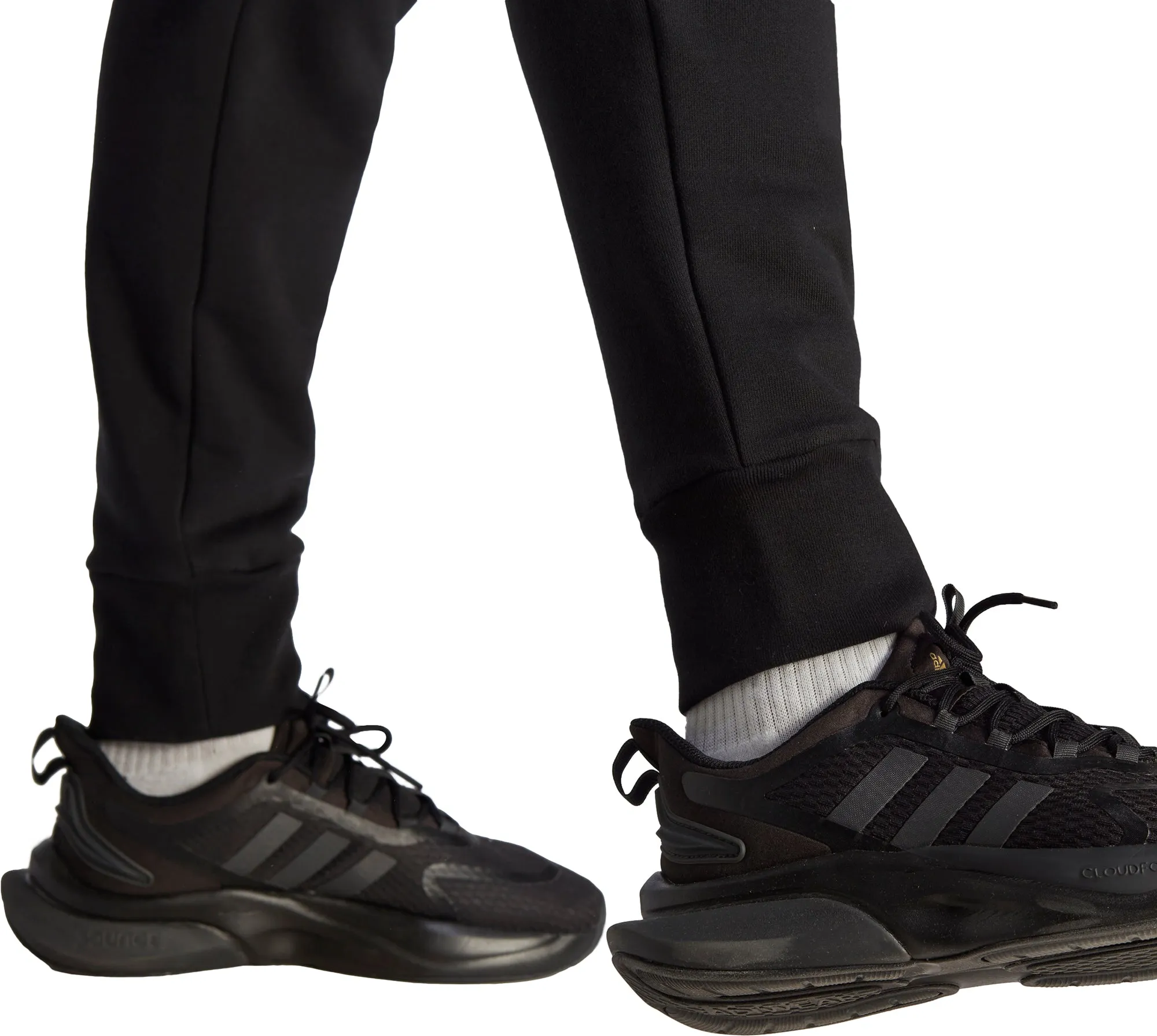 adidas Essentials Tapered Cuff Logo Mens Joggers - Black