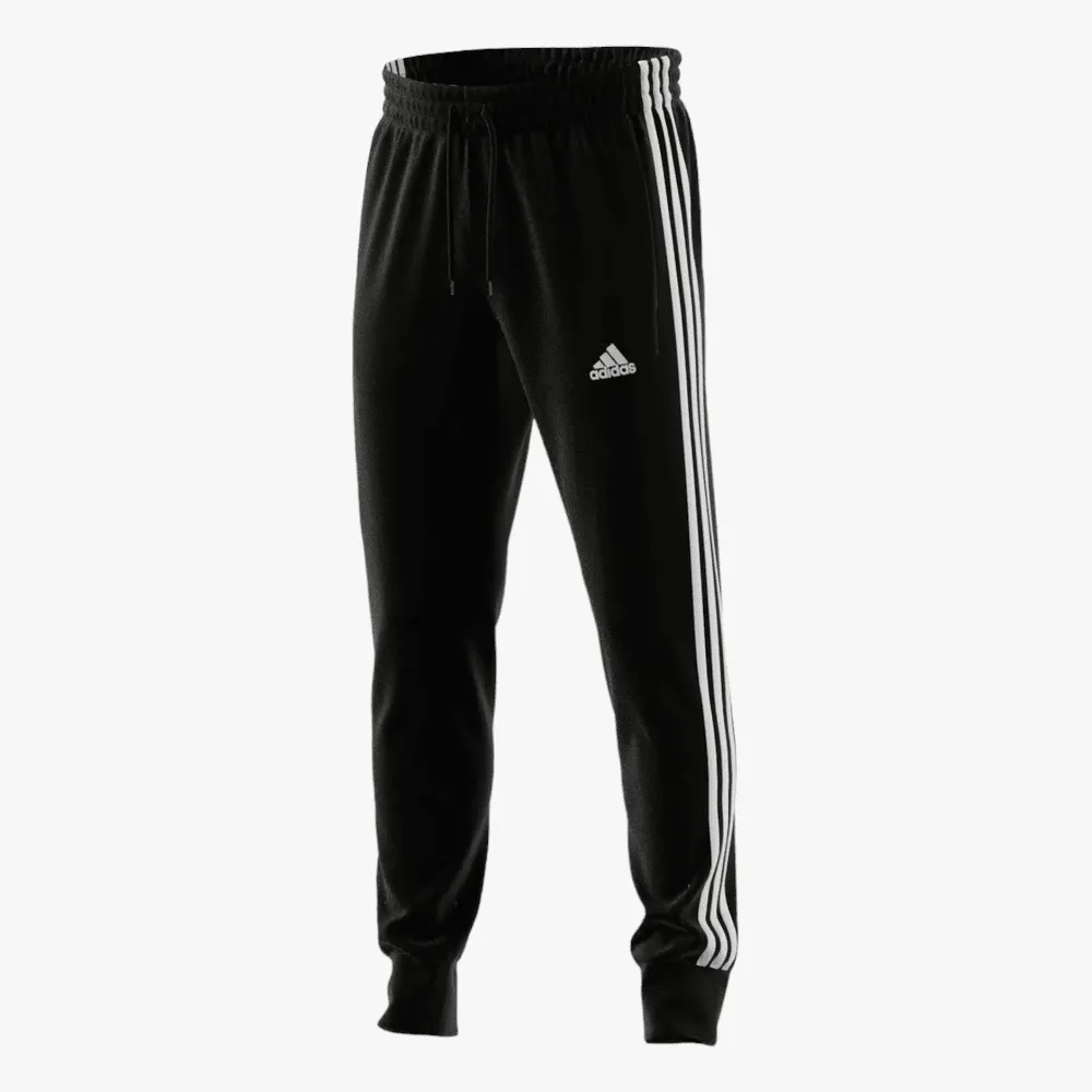 adidas Mens Essentials Slim 3 Stripes Trackpants Black