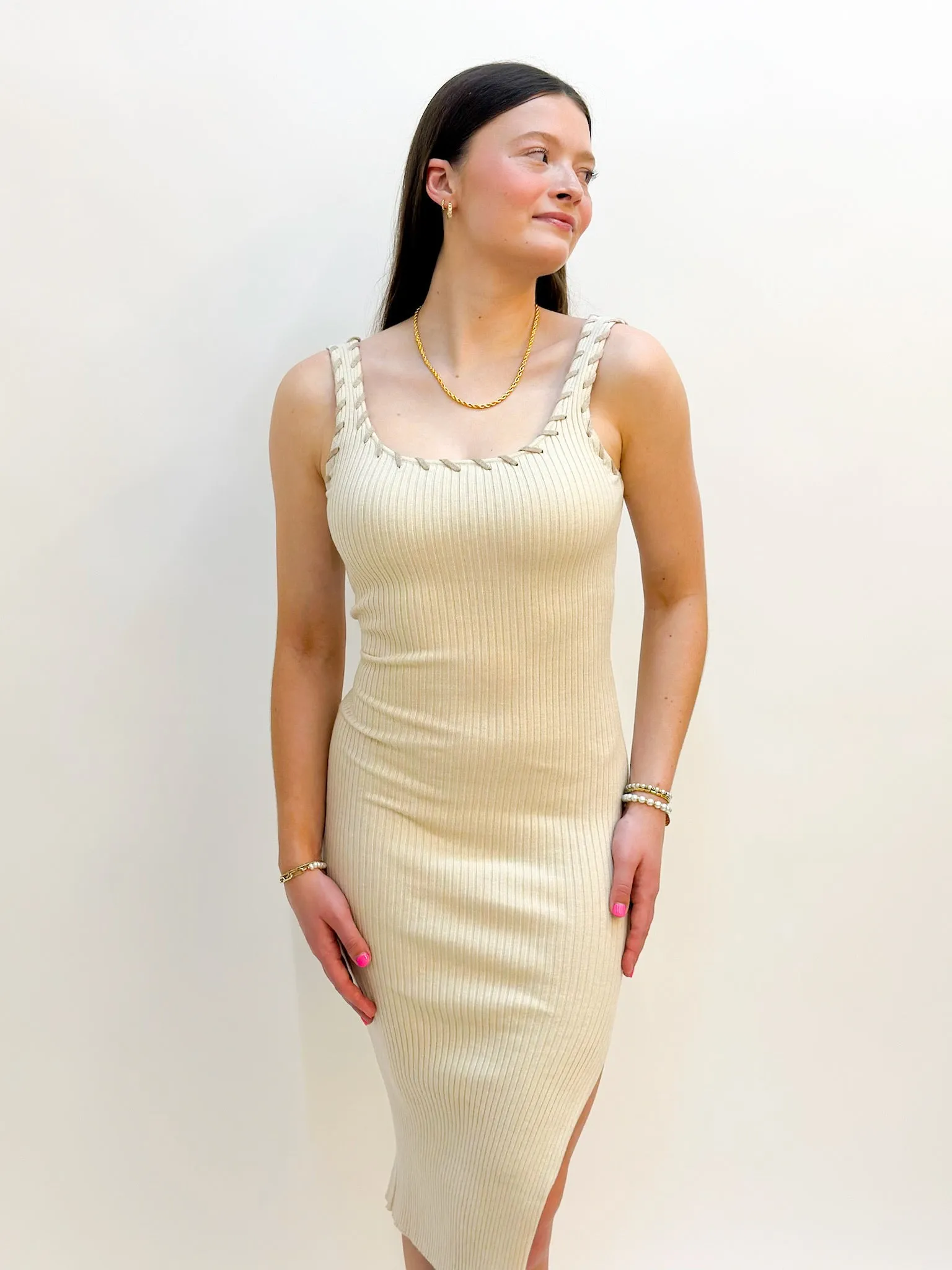 Amias Midi Dress- Cream