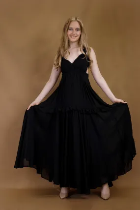 Black Chiffon Maxi Dress