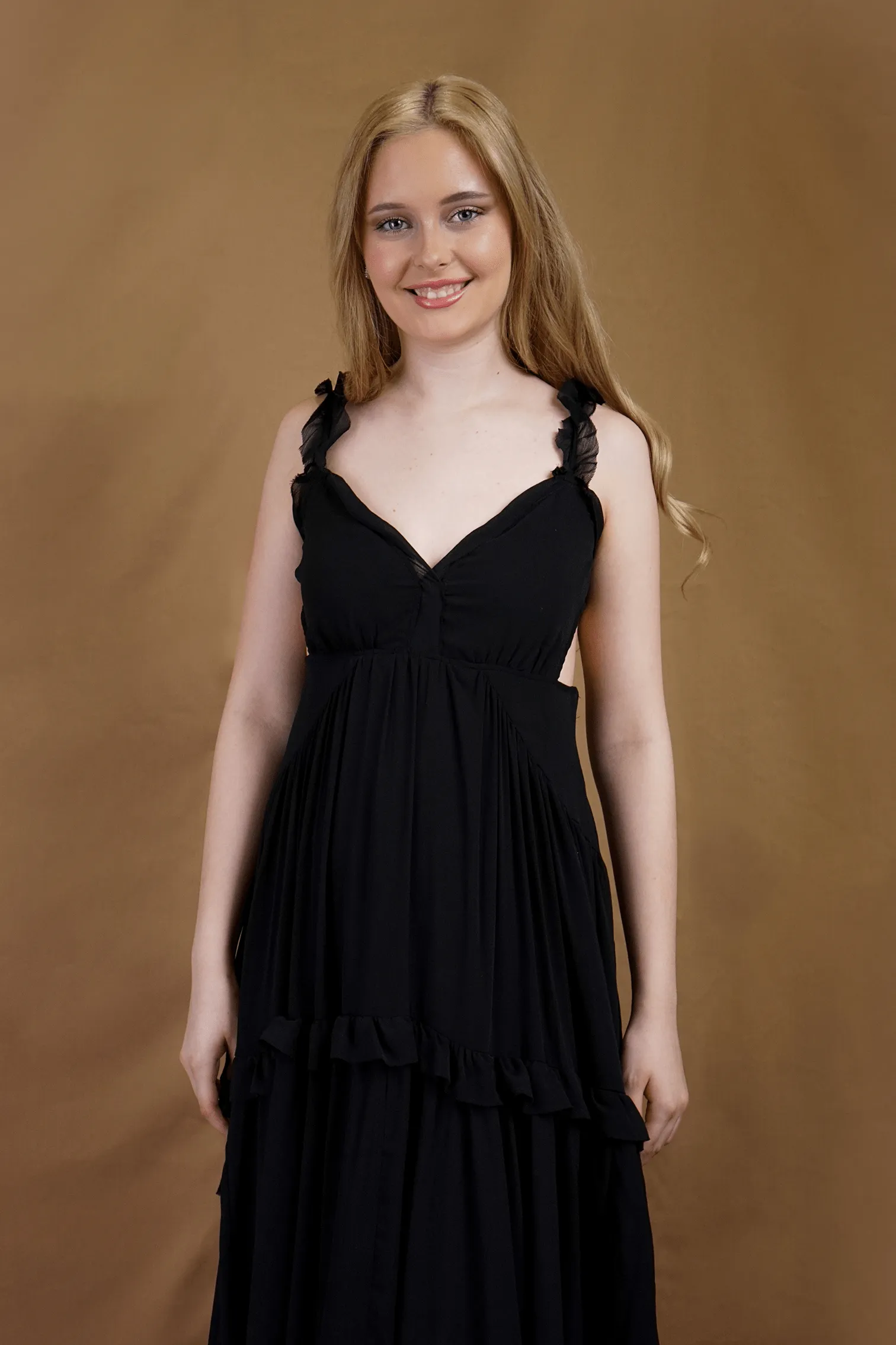 Black Chiffon Maxi Dress