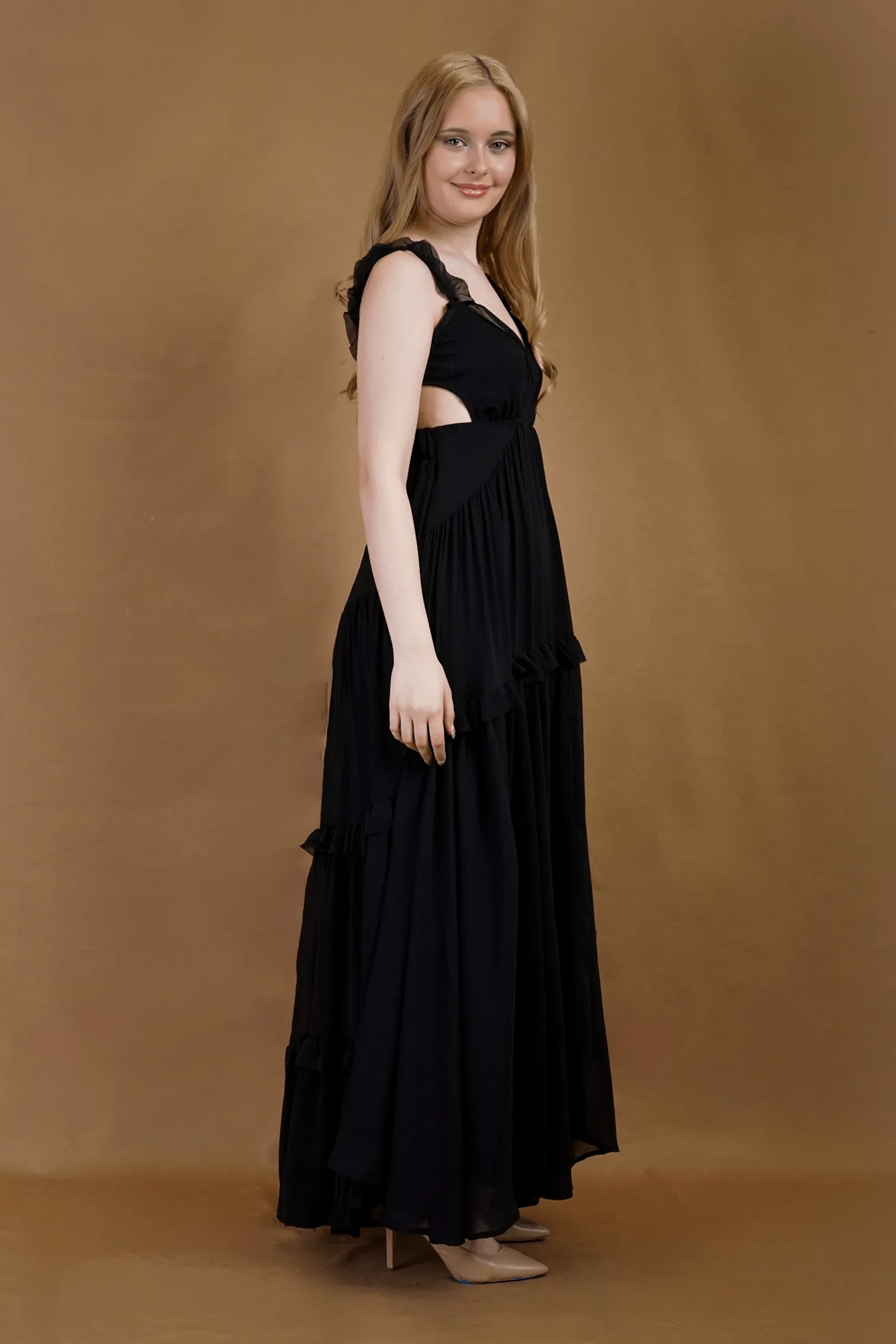 Black Chiffon Maxi Dress