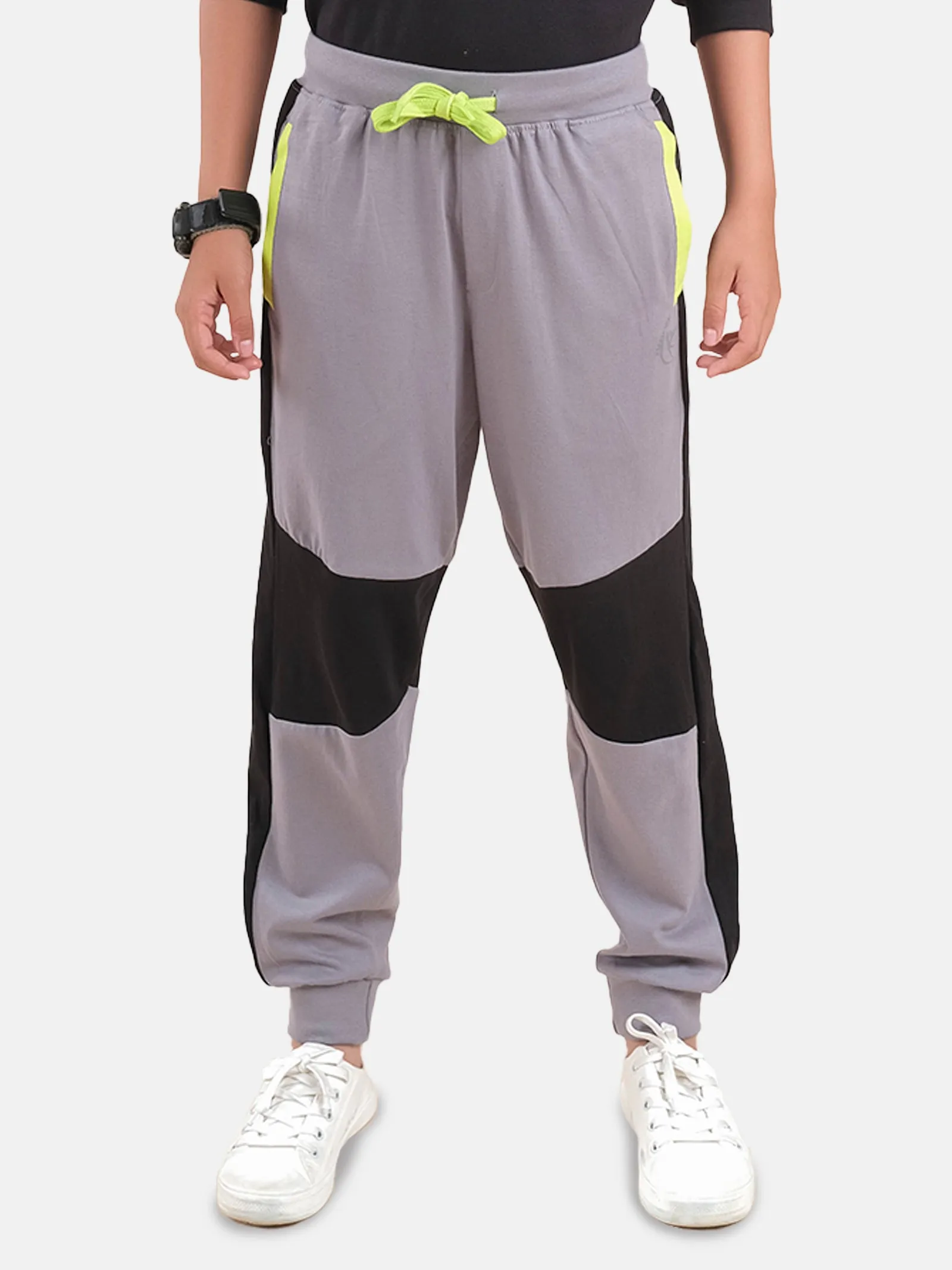 Boys Cotton Knee Panel Cut & Sew Track Pant