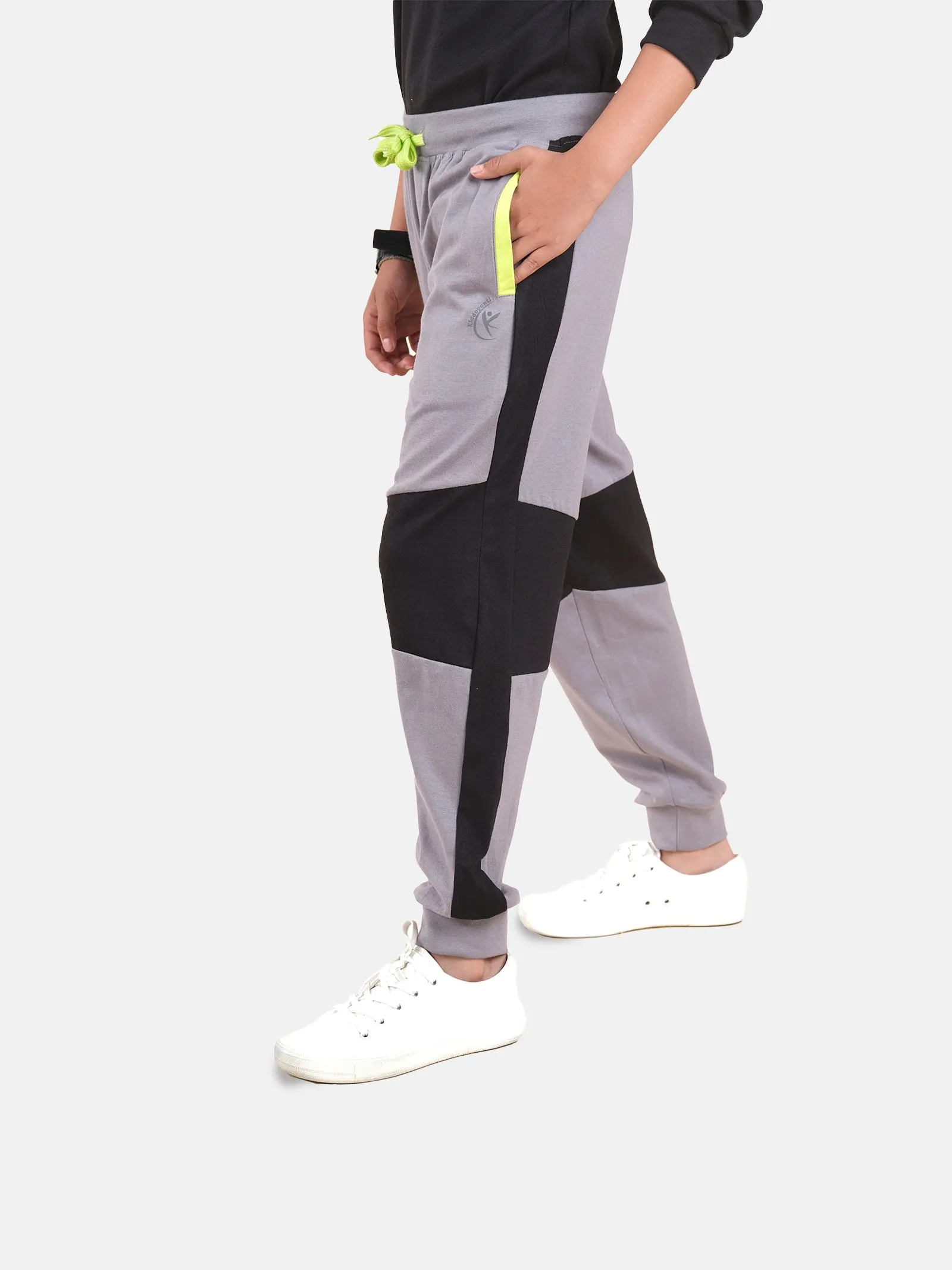 Boys Cotton Knee Panel Cut & Sew Track Pant