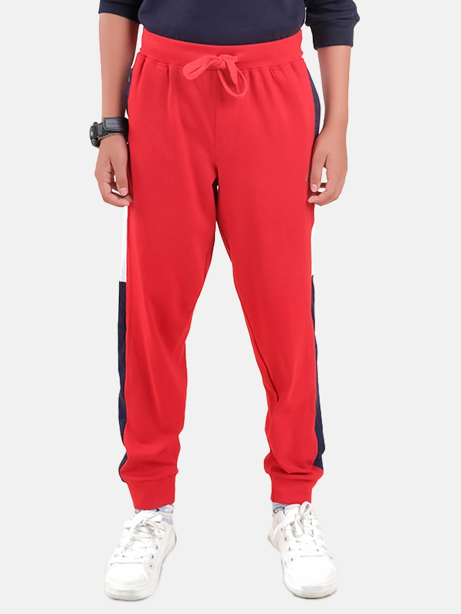 Boys Cotton Side Panel Cut & Sew Track Pant