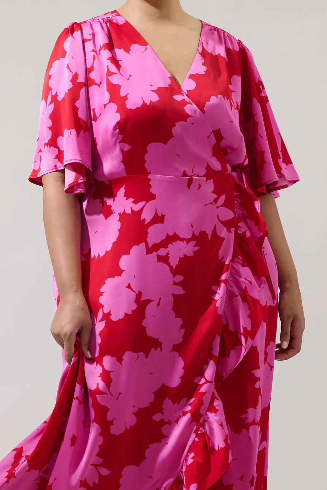 Burning Love Abelia Hi-Low Maxi Wrap Dress Curve