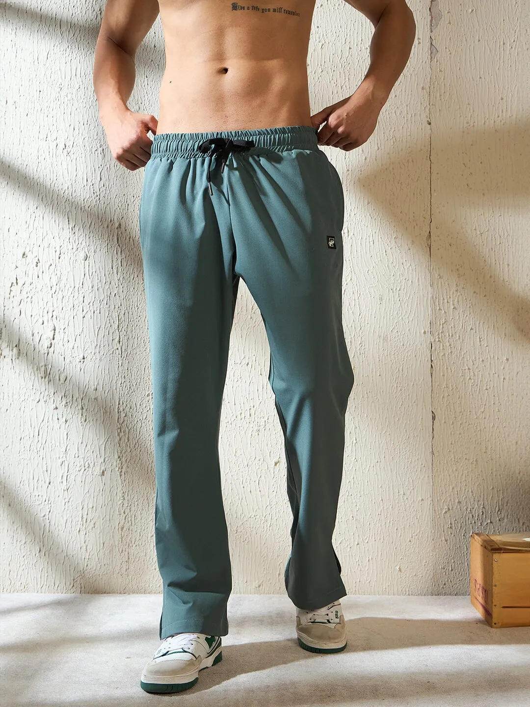 Cadet Blue Boot Cut Trackpants