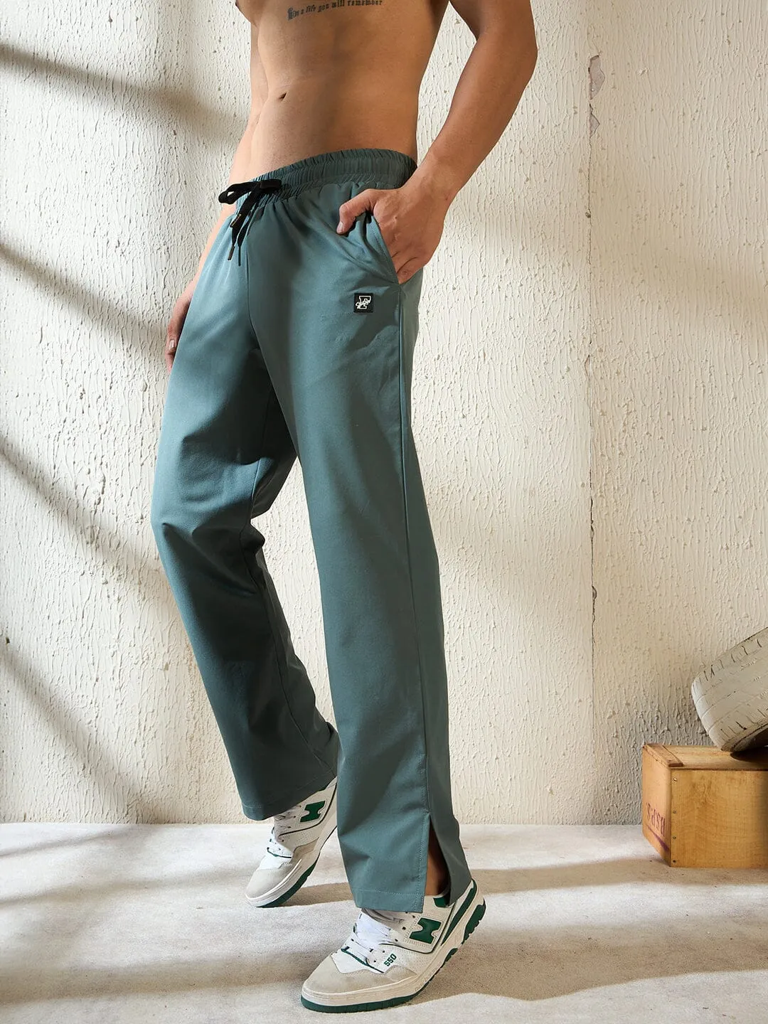 Cadet Blue Boot Cut Trackpants