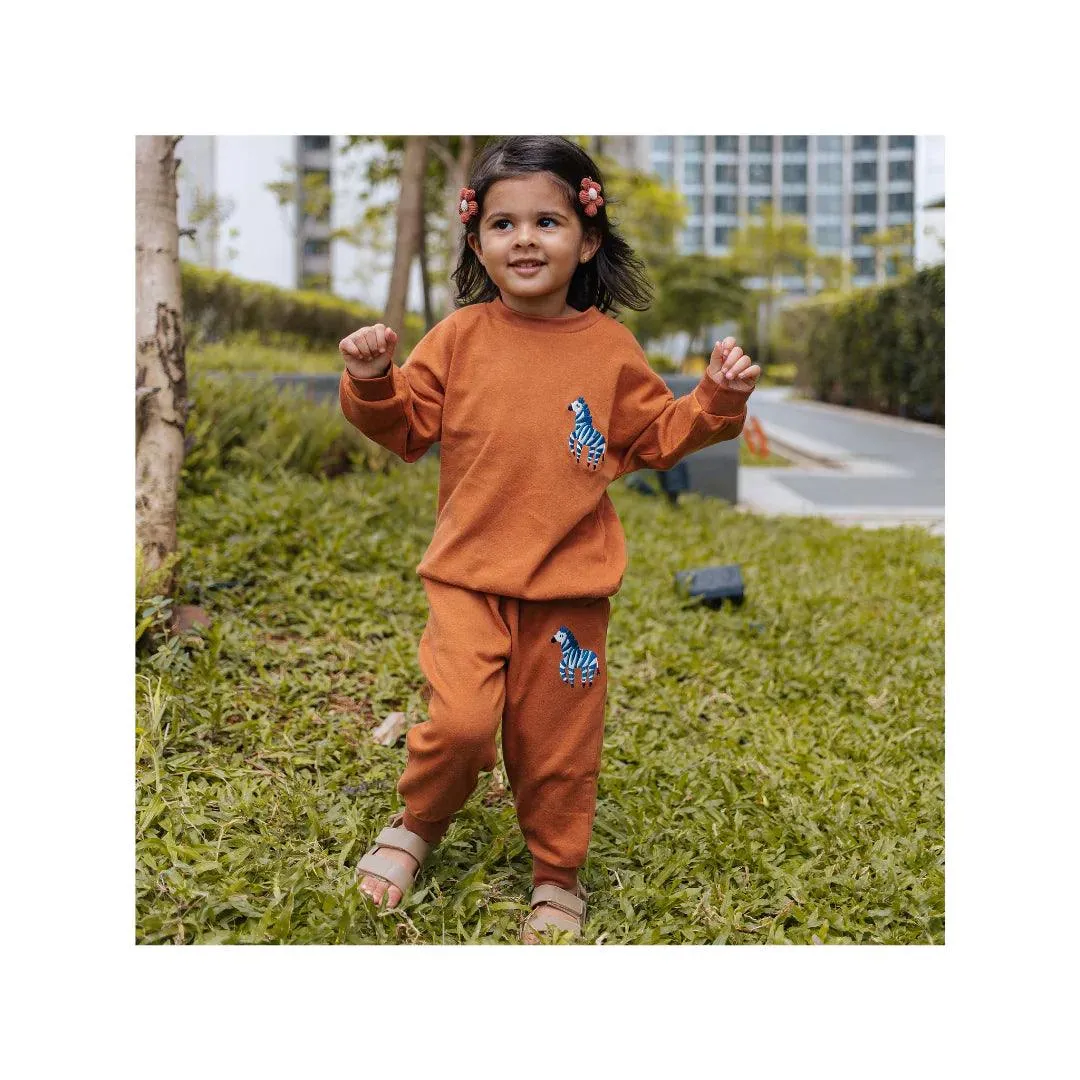 Charlie The Cheetah | Organic Melange Tracksuit Set