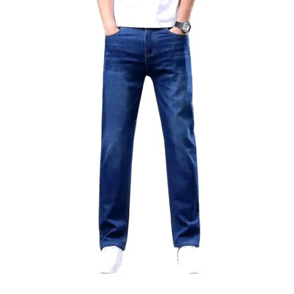 Classic casual sanded jeans for men