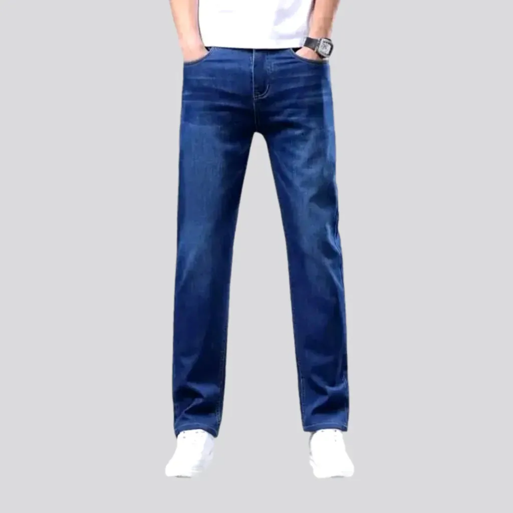 Classic casual sanded jeans for men