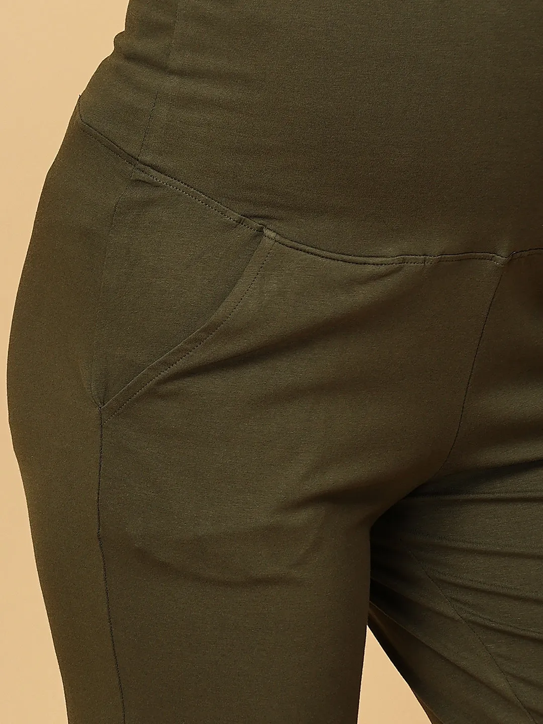 Comfy Maternity Trackpants - Olive