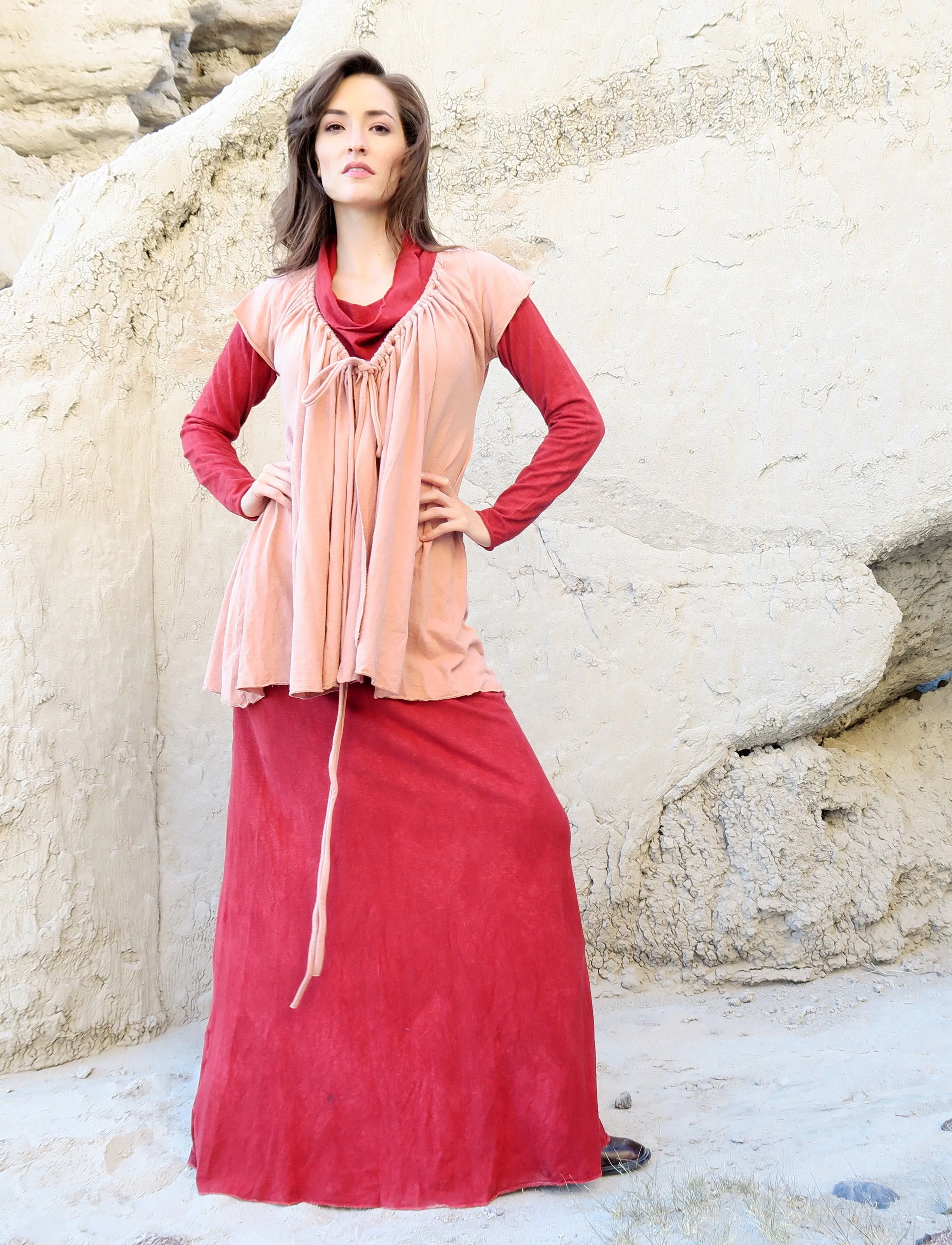 Drawstring Wrap Babydoll Tunic