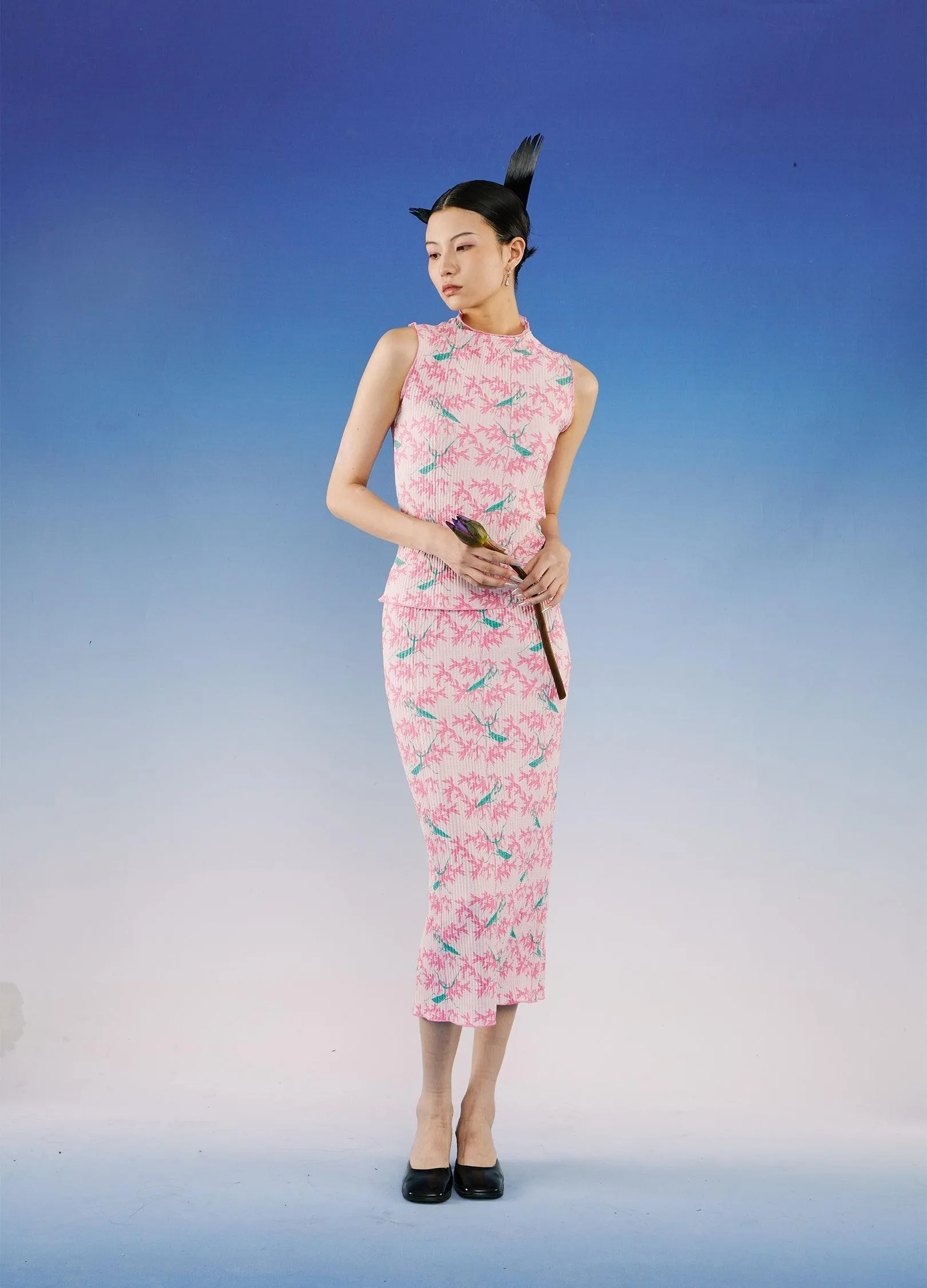 Elegant Pleated Floral Co-Ord Set