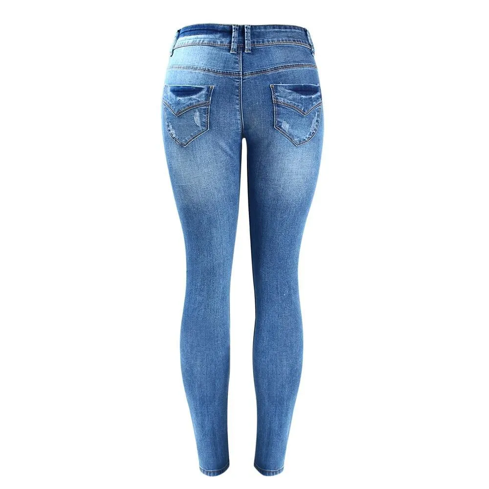 Fading Stretch Skinny Denim Jeans