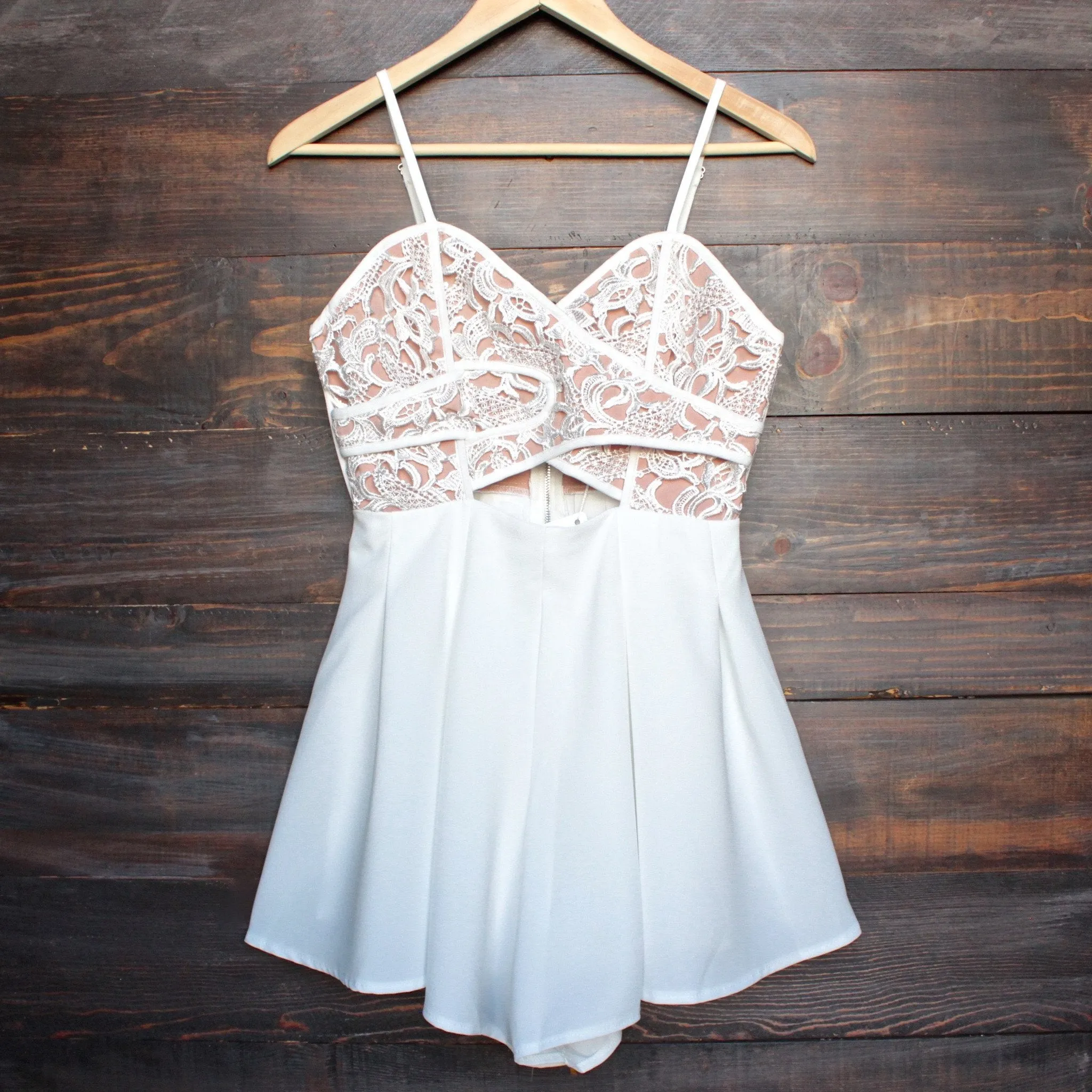 Final Sale - Coco Lace Front Wrap Romper in Ivory