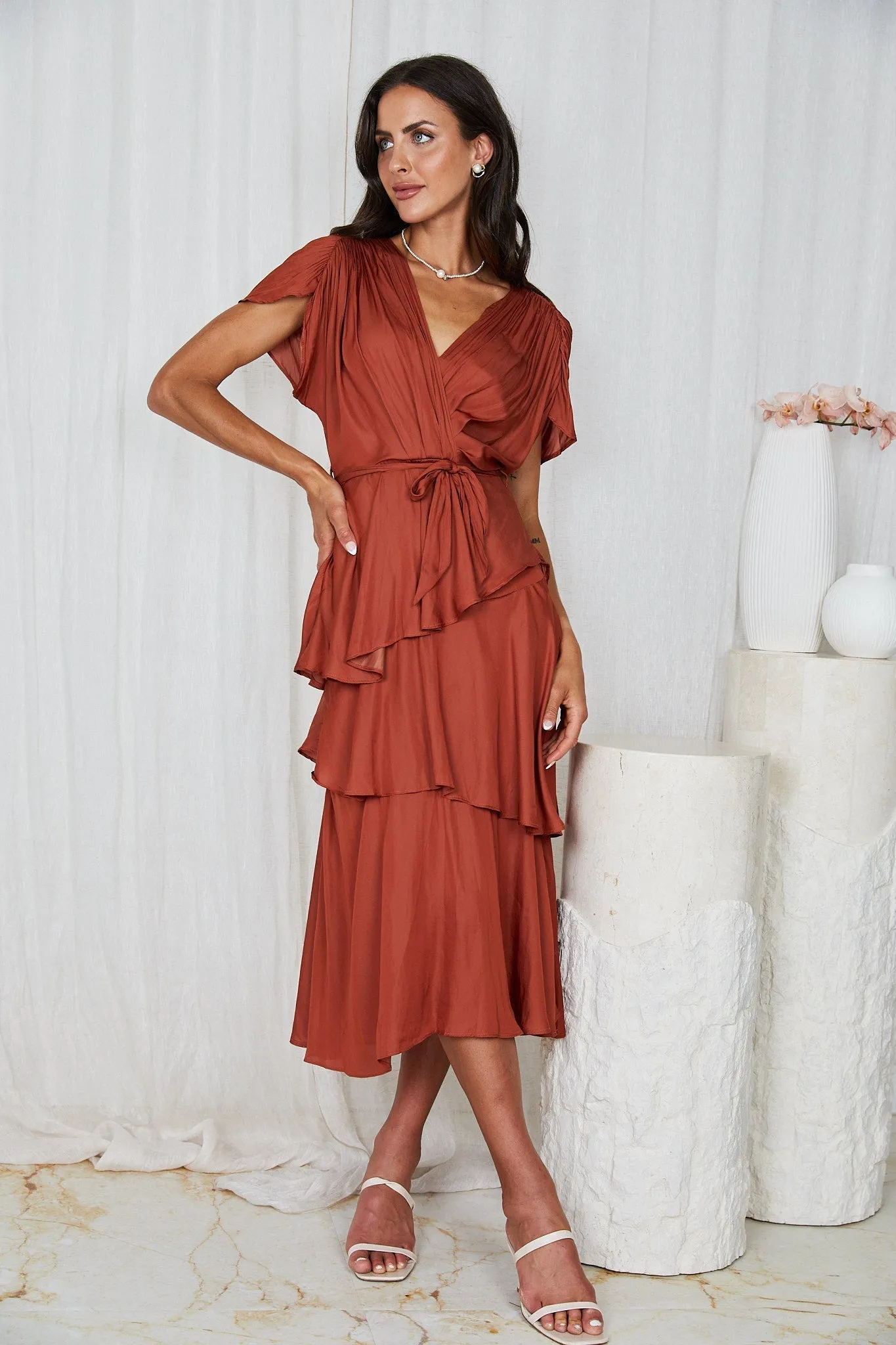 Gabbie Dress - Rust