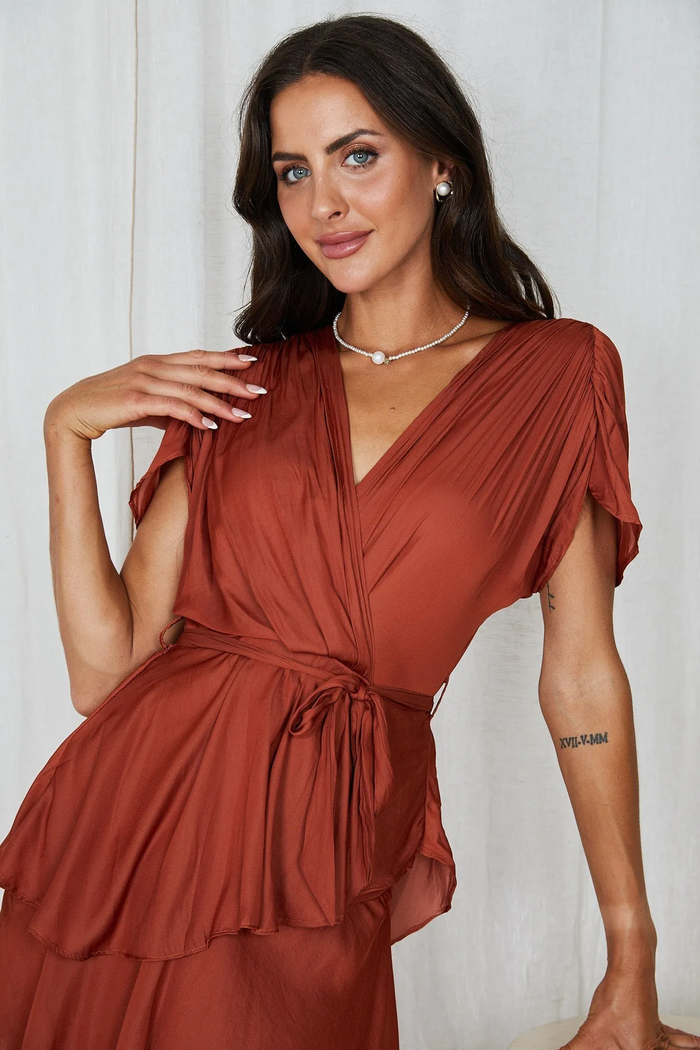 Gabbie Dress - Rust