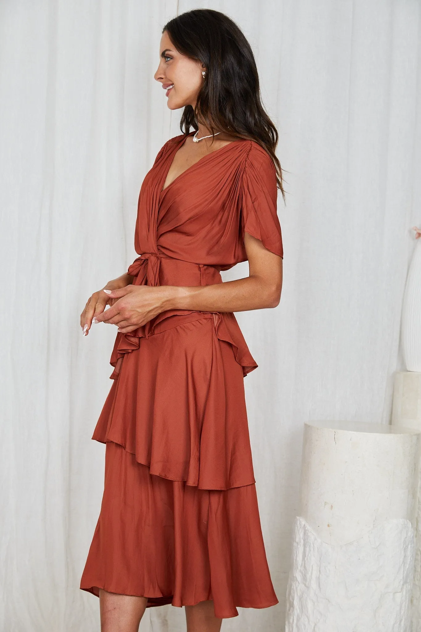 Gabbie Dress - Rust