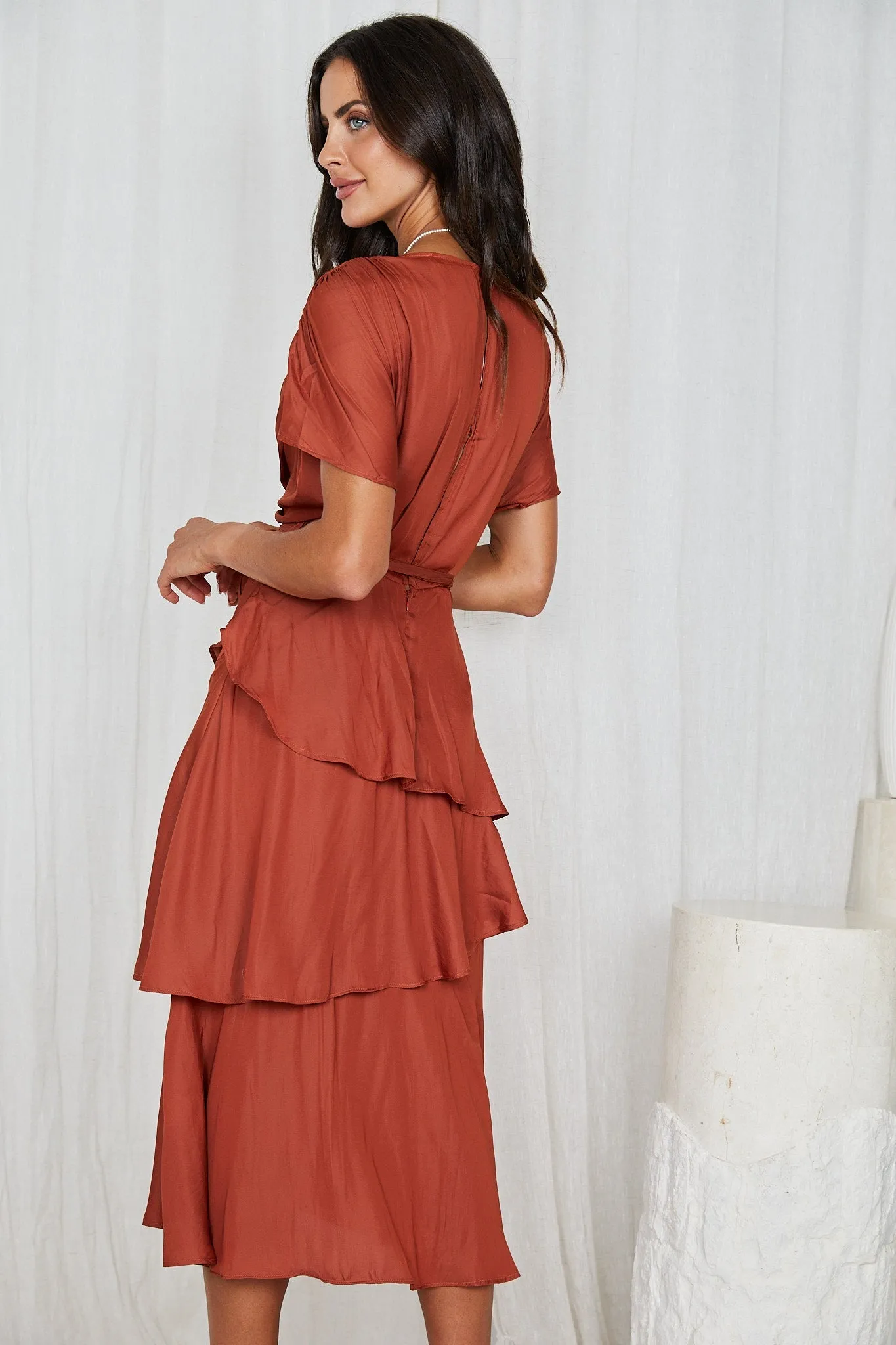 Gabbie Dress - Rust