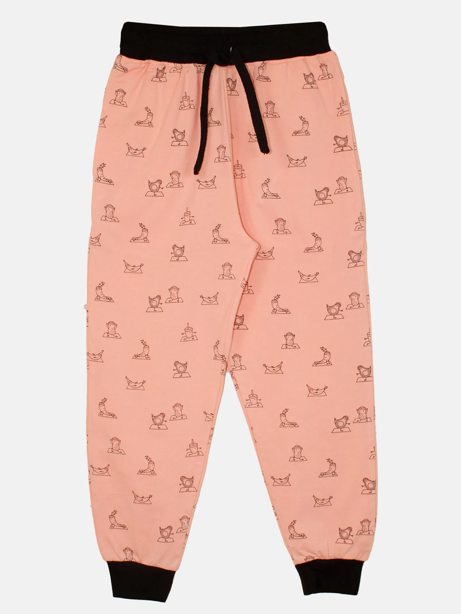 Girls AOP Printed Cotton Track Pant