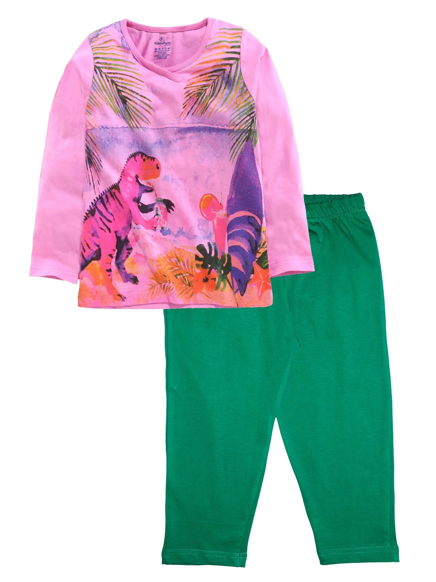 Girls Cotton T-Shirt with Pyjama Pant