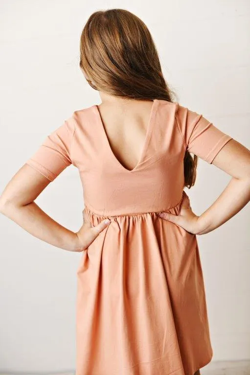 Golden Apricot Twirl Dress