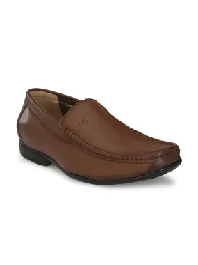 HITZR_180 Men's Tan Leather Formal  Slip-On Shoes