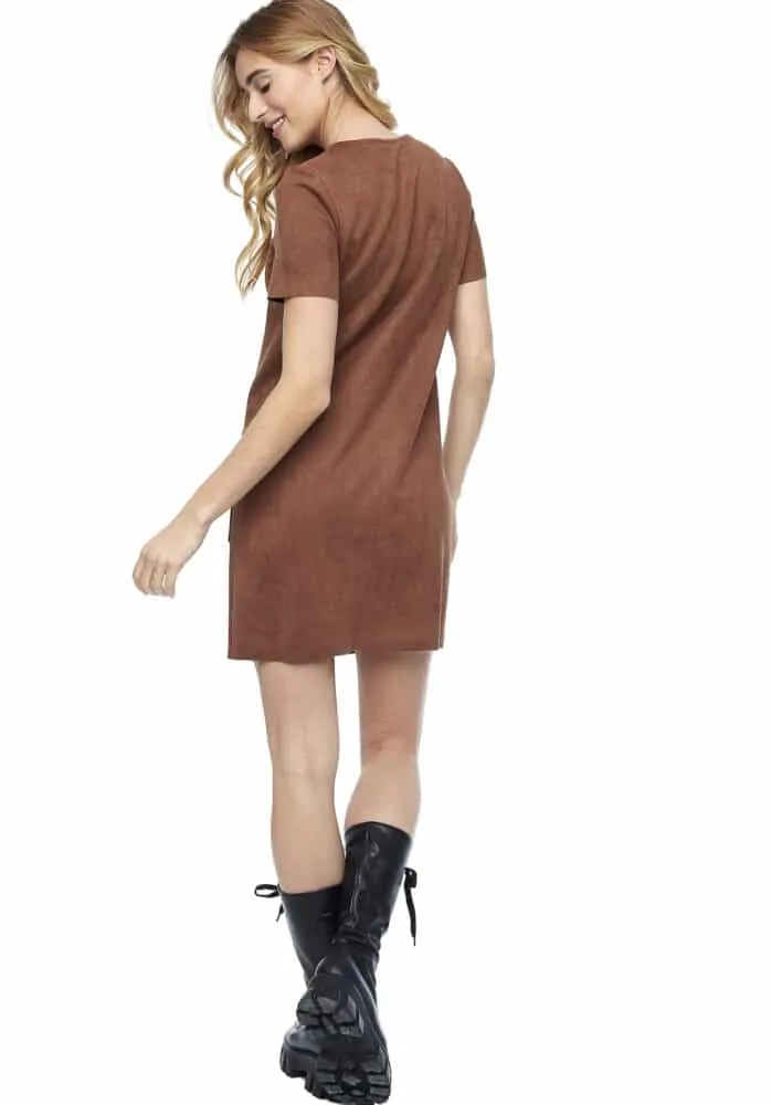 iltm Tobacco Ariana Vegan Suede Dress