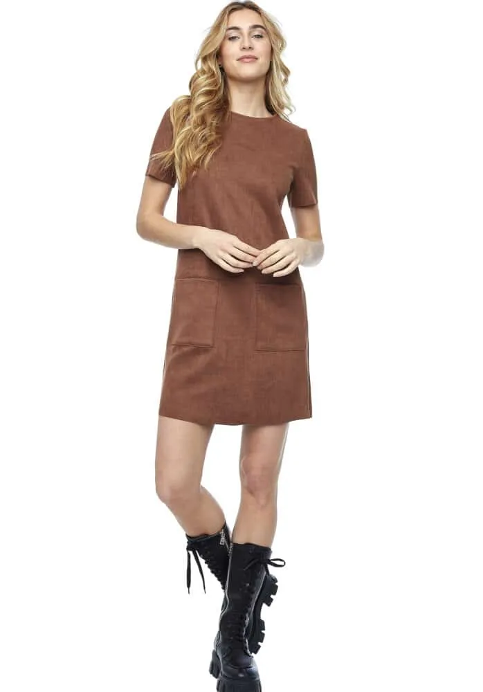 iltm Tobacco Ariana Vegan Suede Dress