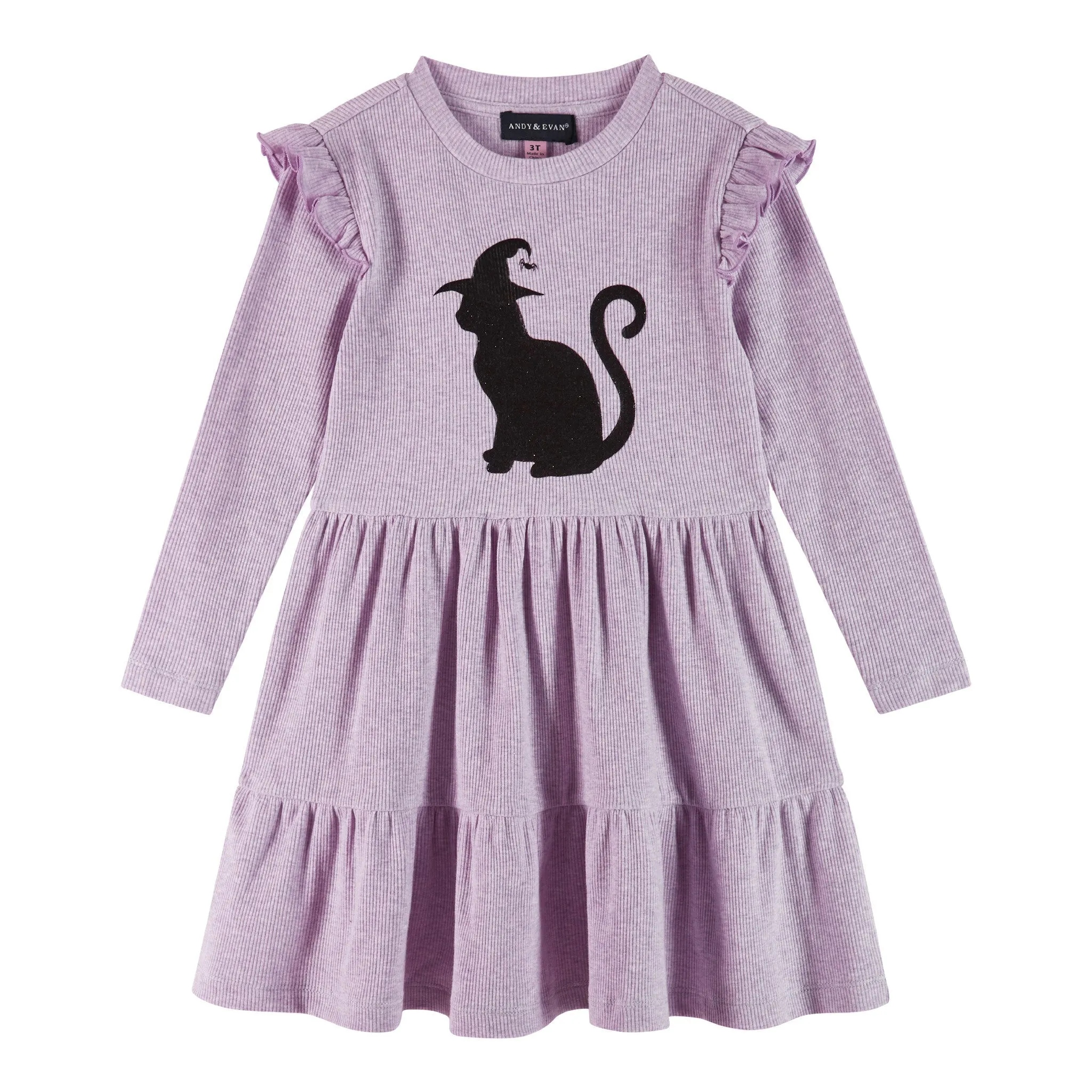 Kids Purple Jersey Dress | Black Cat