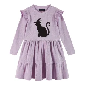 Kids Purple Jersey Dress | Black Cat