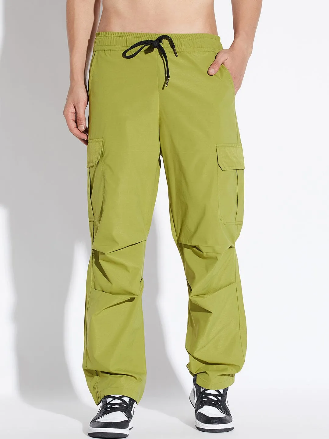 Light Green Cargo Parachute Trackpants