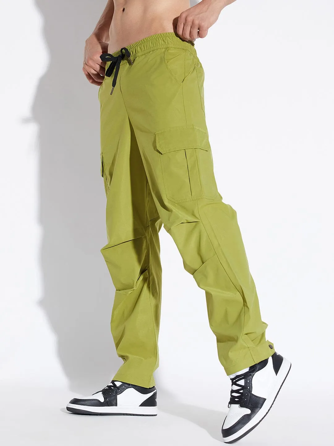 Light Green Cargo Parachute Trackpants