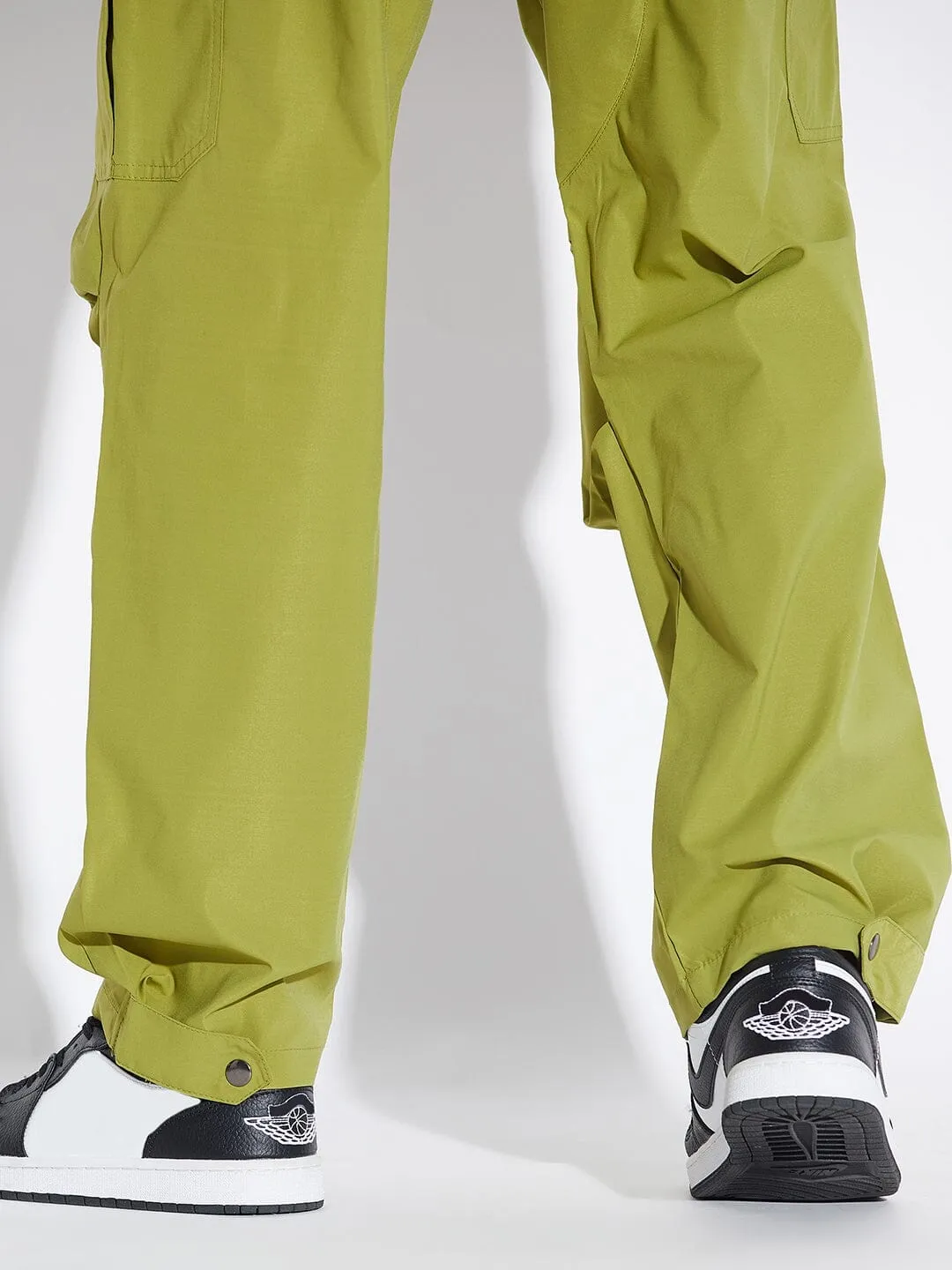 Light Green Cargo Parachute Trackpants