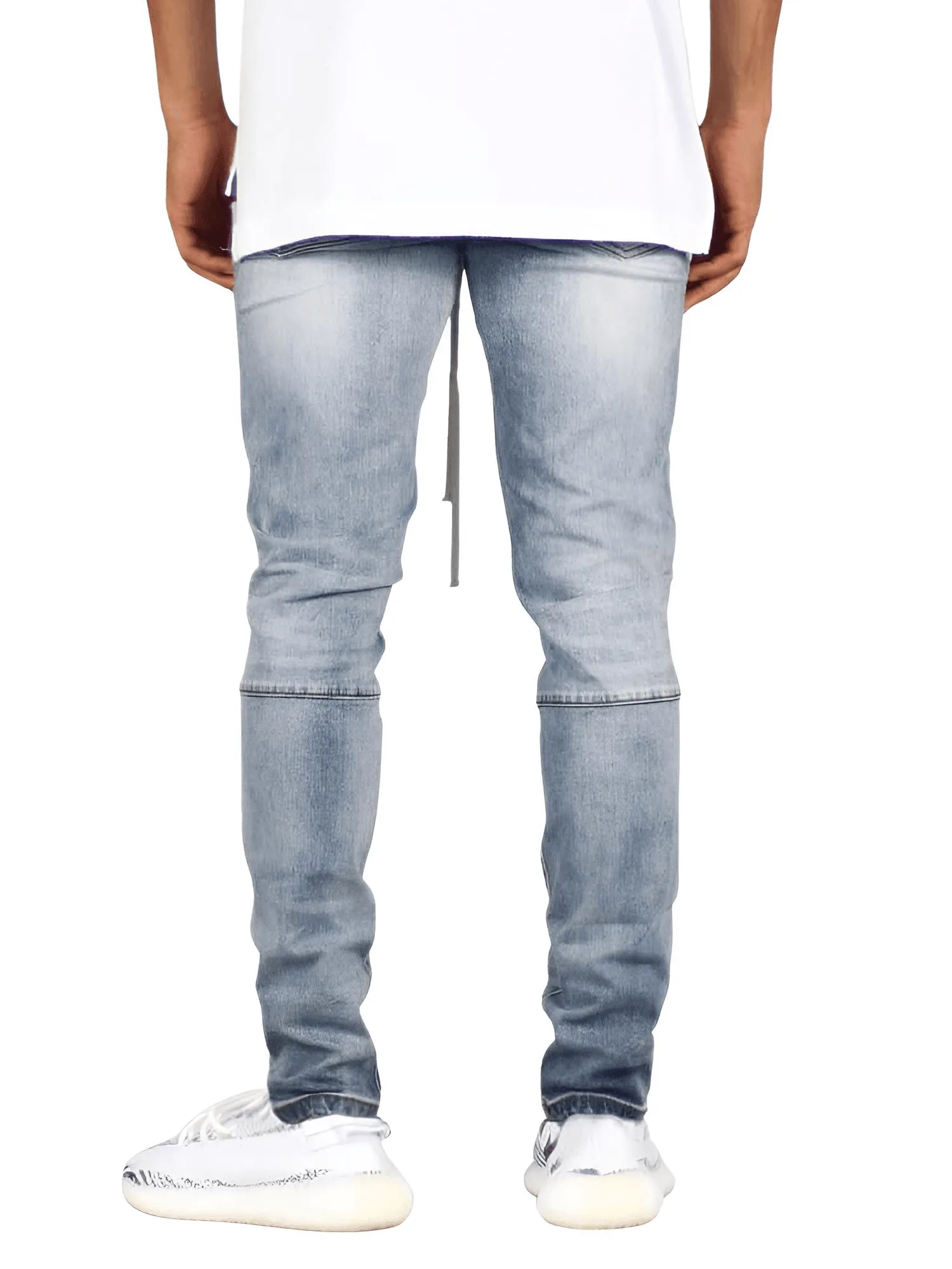 Men's Ripped Jeans Side Ankle Zipper Stretch Jeans