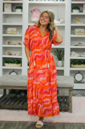 Pink & Orange Tassle Dress