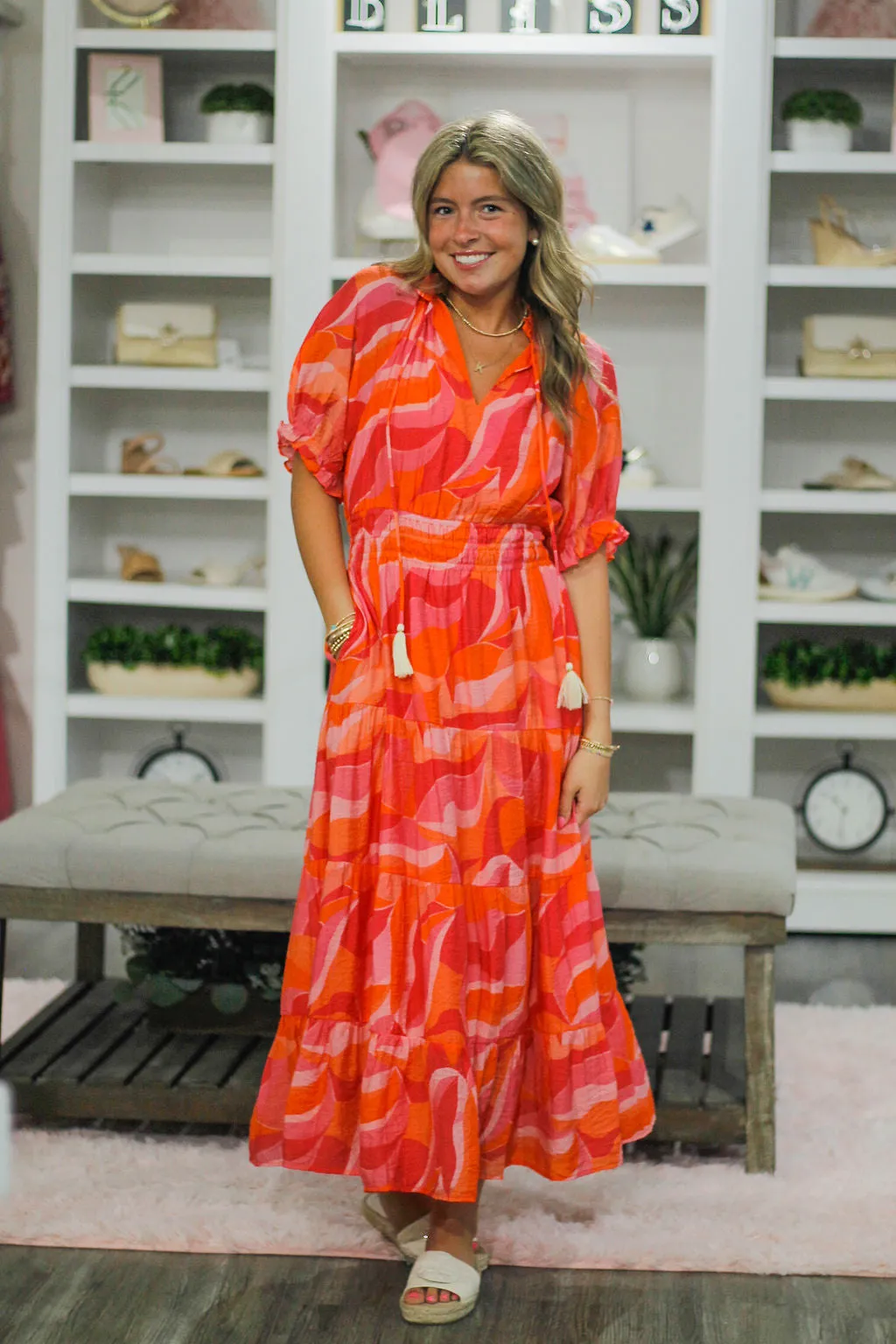 Pink & Orange Tassle Dress