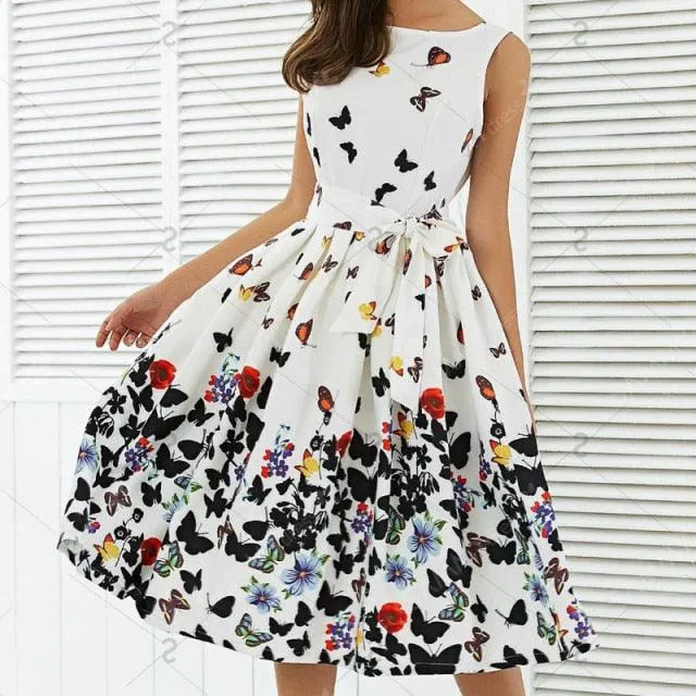 Plus Size Sleeveless Floral Dress