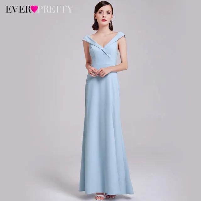 Sexy V-Neck Evening Dresses Ever Pretty Elegant Evening Dresses With Cap Sleeves Women High Splits Party Dresses