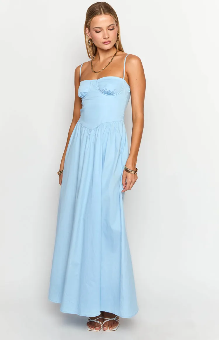 Stay Close Blue Maxi Dress