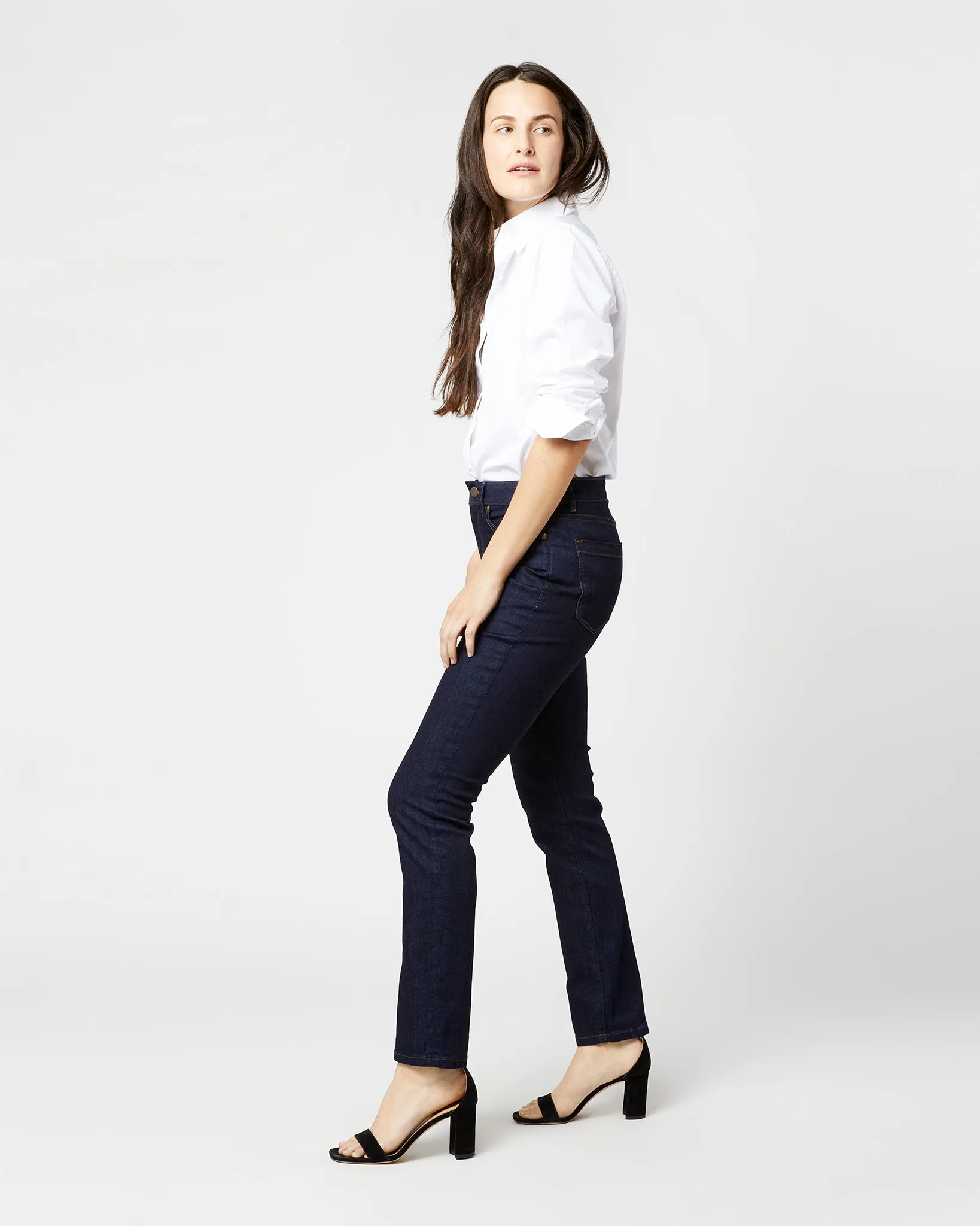 Straight Leg 5-Pocket Jean in Indigo Stretch Denim