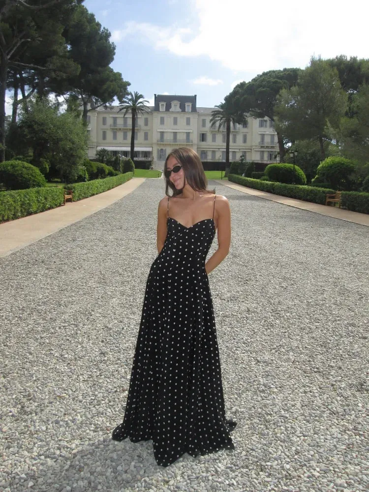 Tamara - Elegant polka dot maxi dress